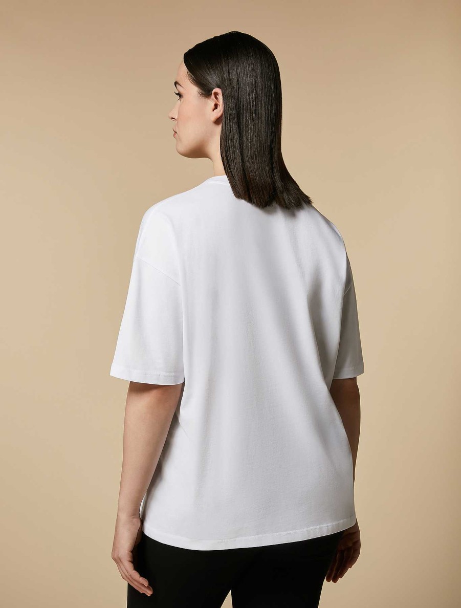 Tops & T-Shirts | Marina Rinaldi Print-Adorned Jersey T-Shirt