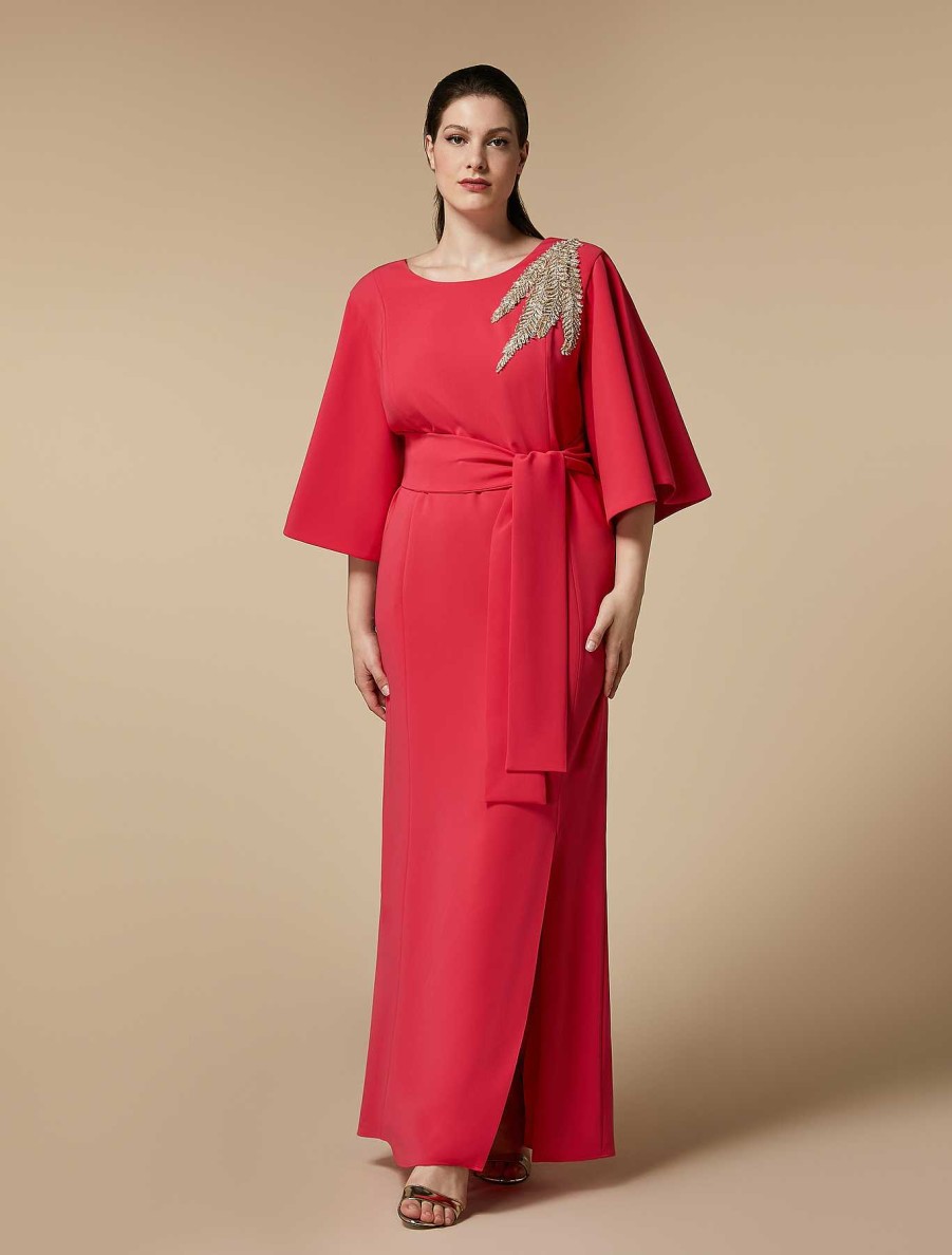 Formalwear | Marina Rinaldi Long Embroidered Cady Dress