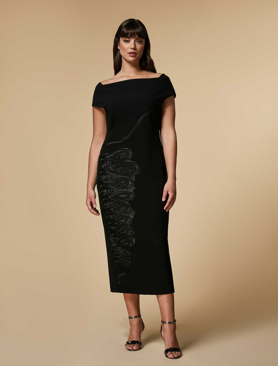 Formal Dresses | Marina Rinaldi Embroidered Triacetate Dress