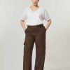 Trousers | Marina Rinaldi Linen Blend Cargo Trousers