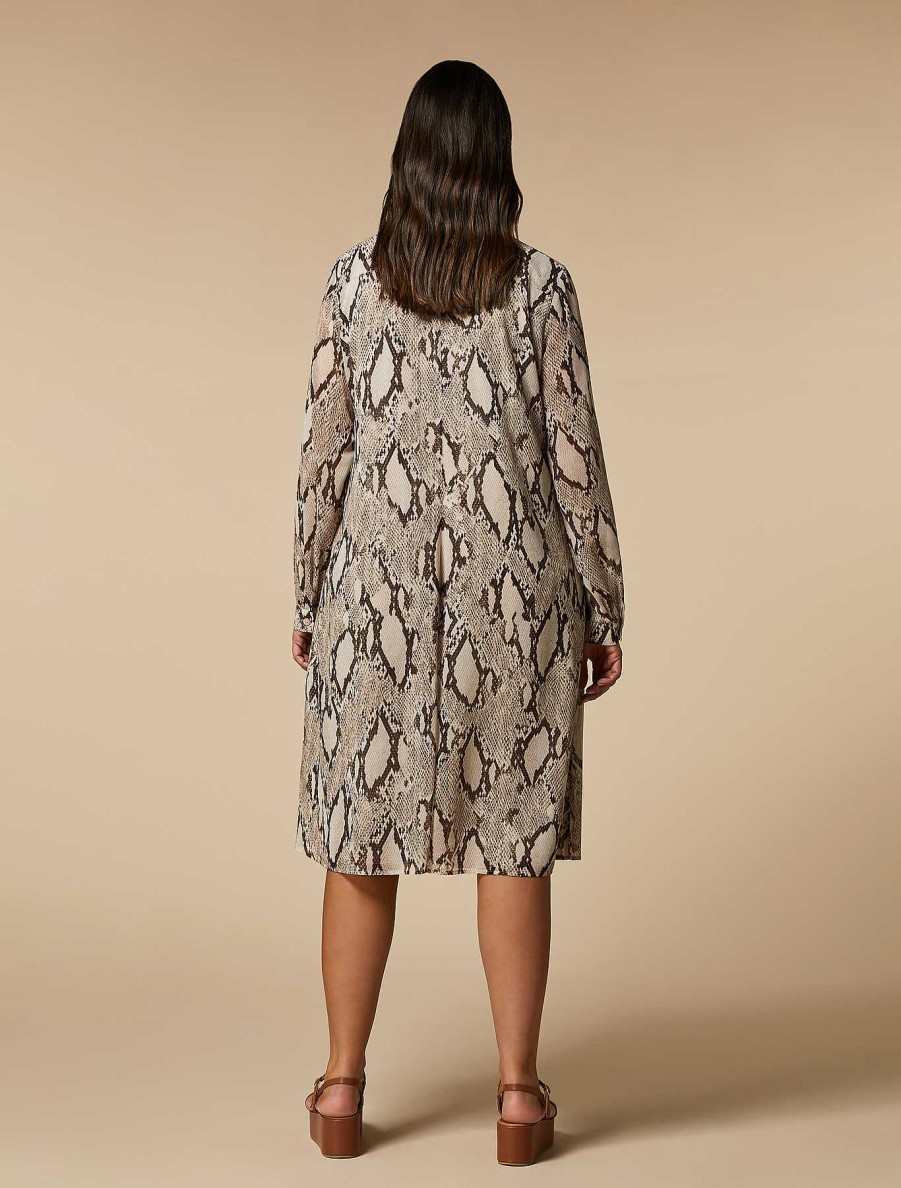 Dresses | Marina Rinaldi Printed Georgette Shirt Dress