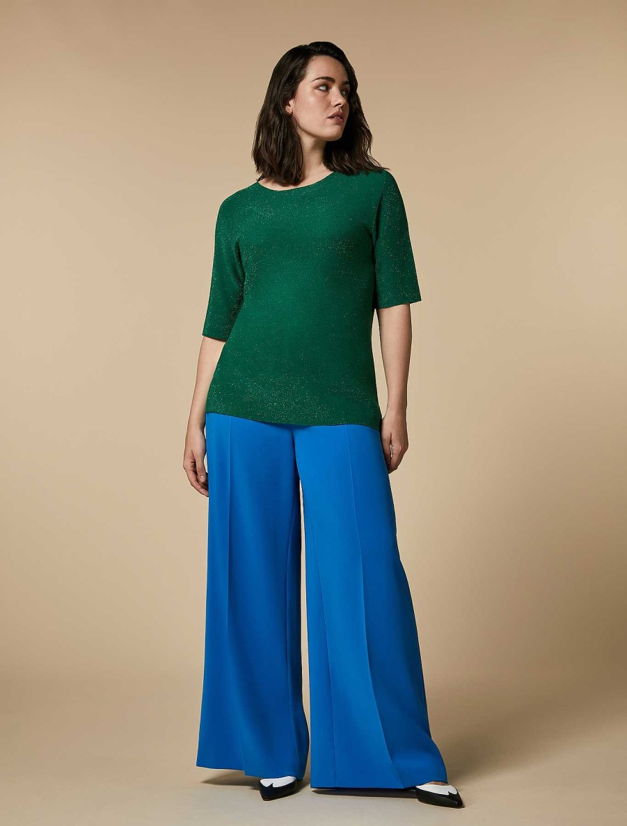 Trousers | Marina Rinaldi Triacetate Cady Palazzo Trousers