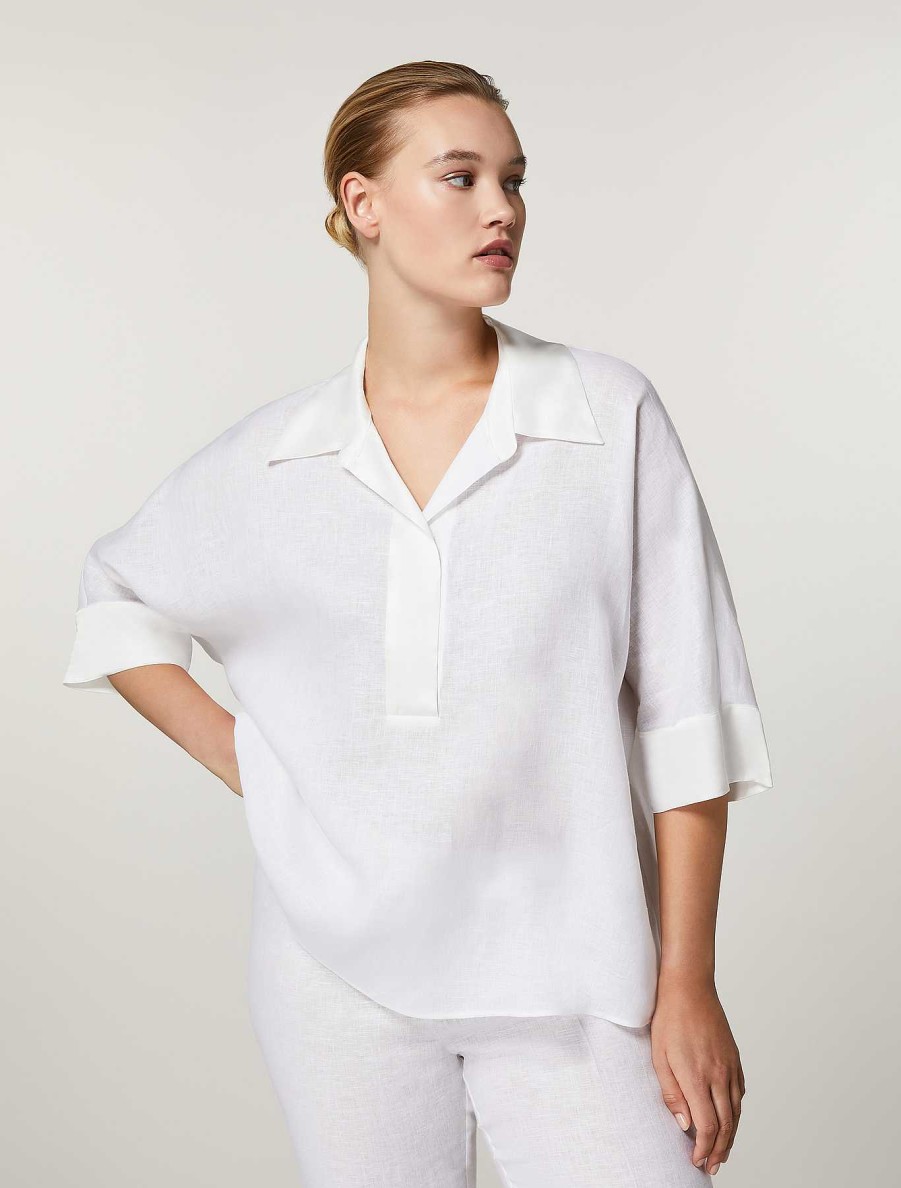 Blouses & Shirts | Marina Rinaldi Linen Canvas Tunic