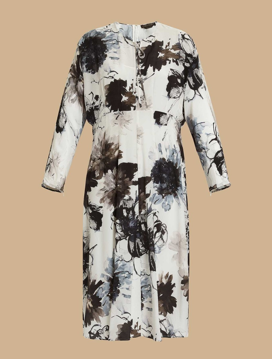 Dresses | Marina Rinaldi Silk Crepe De Chine Dress