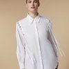 Blouses & Shirts | Marina Rinaldi Fringed Poplin Shirt