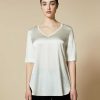 Tops & T-Shirts | Marina Rinaldi Silk And Jersey T-Shirt