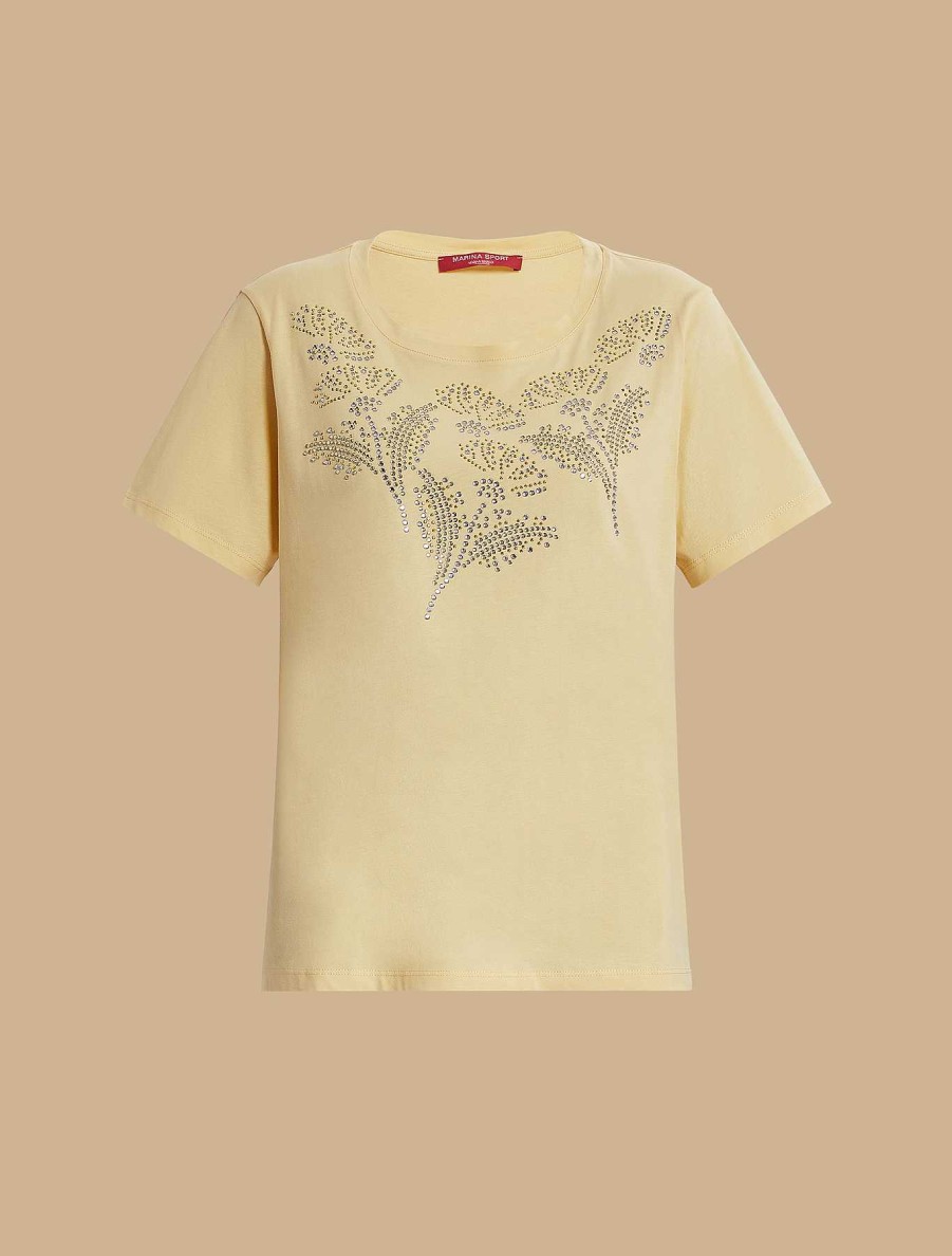 Tops & T-Shirts | Marina Rinaldi Rhinestone-Adorned Jersey T-Shirt