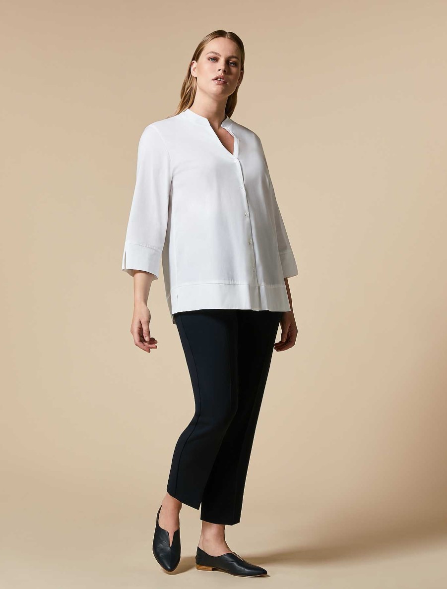 Blouses & Shirts | Marina Rinaldi Cotton-Blend Poplin Shirt