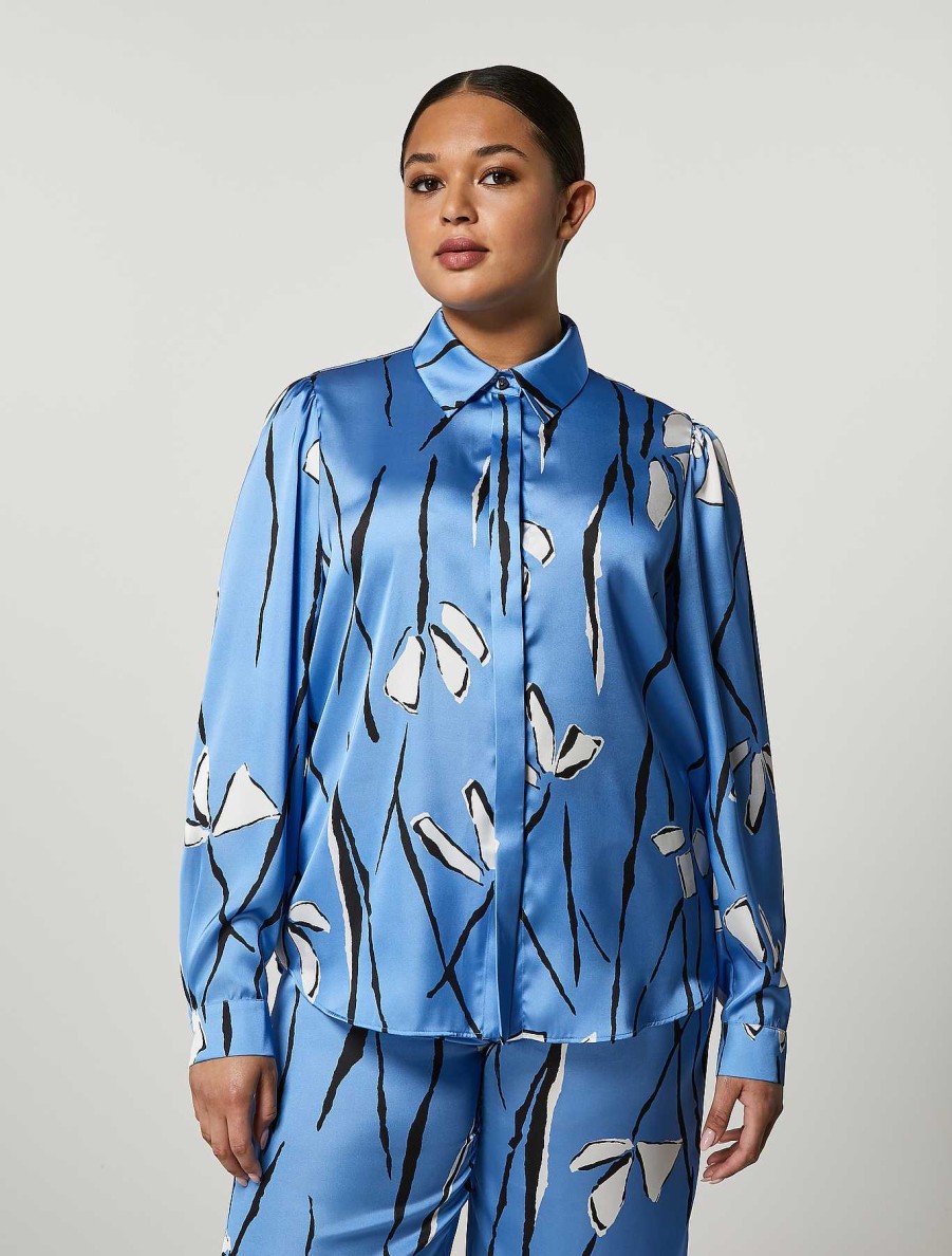 Blouses & Shirts | Marina Rinaldi Printed Satin Shirt