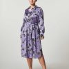 Dresses | Marina Rinaldi Printed Satin Shirt Dress