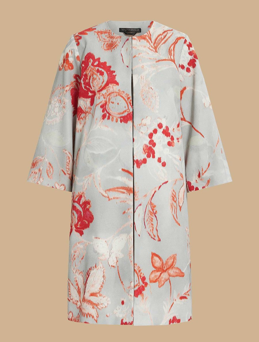 Coats & Trench Coats | Marina Rinaldi Printed Faille Duster Coat