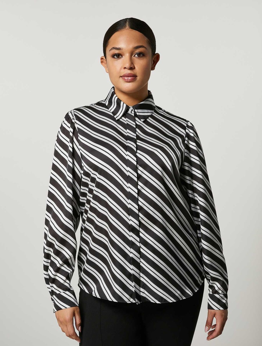 Blouses & Shirts | Marina Rinaldi Printed Satin Shirt