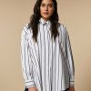 Blouses & Shirts | Marina Rinaldi Striped Poplin Shirt