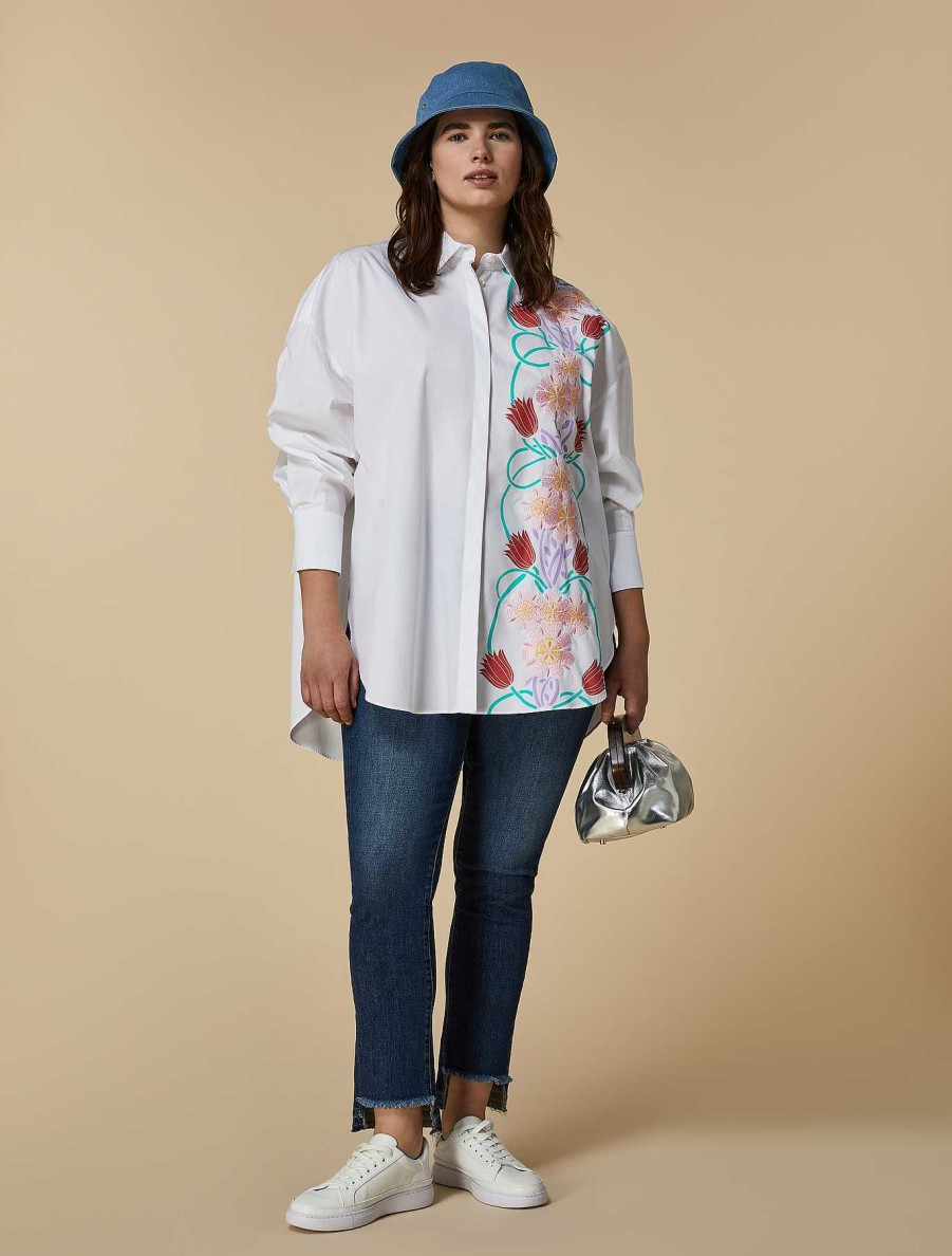 Blouses & Shirts | Marina Rinaldi Oversized Cotton Poplin Shirt