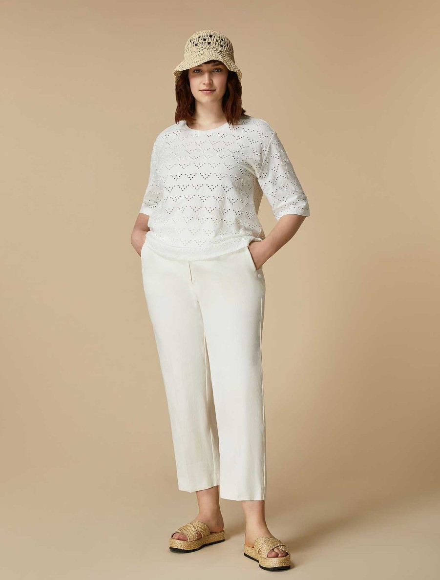 Tops & T-Shirts | Marina Rinaldi Broderie Anglaise Jersey T-Shirt