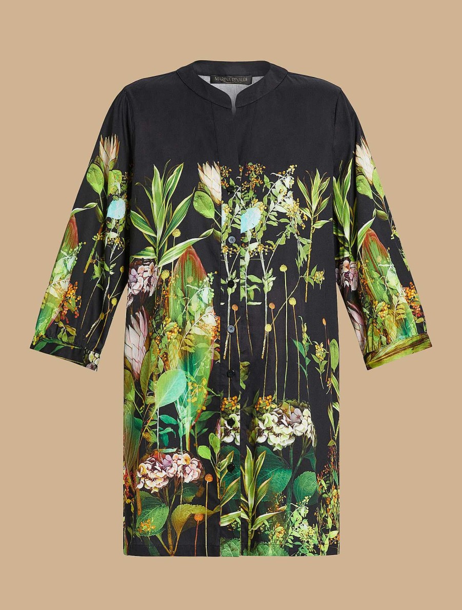 Blouses & Shirts | Marina Rinaldi Printed Satin Tunic