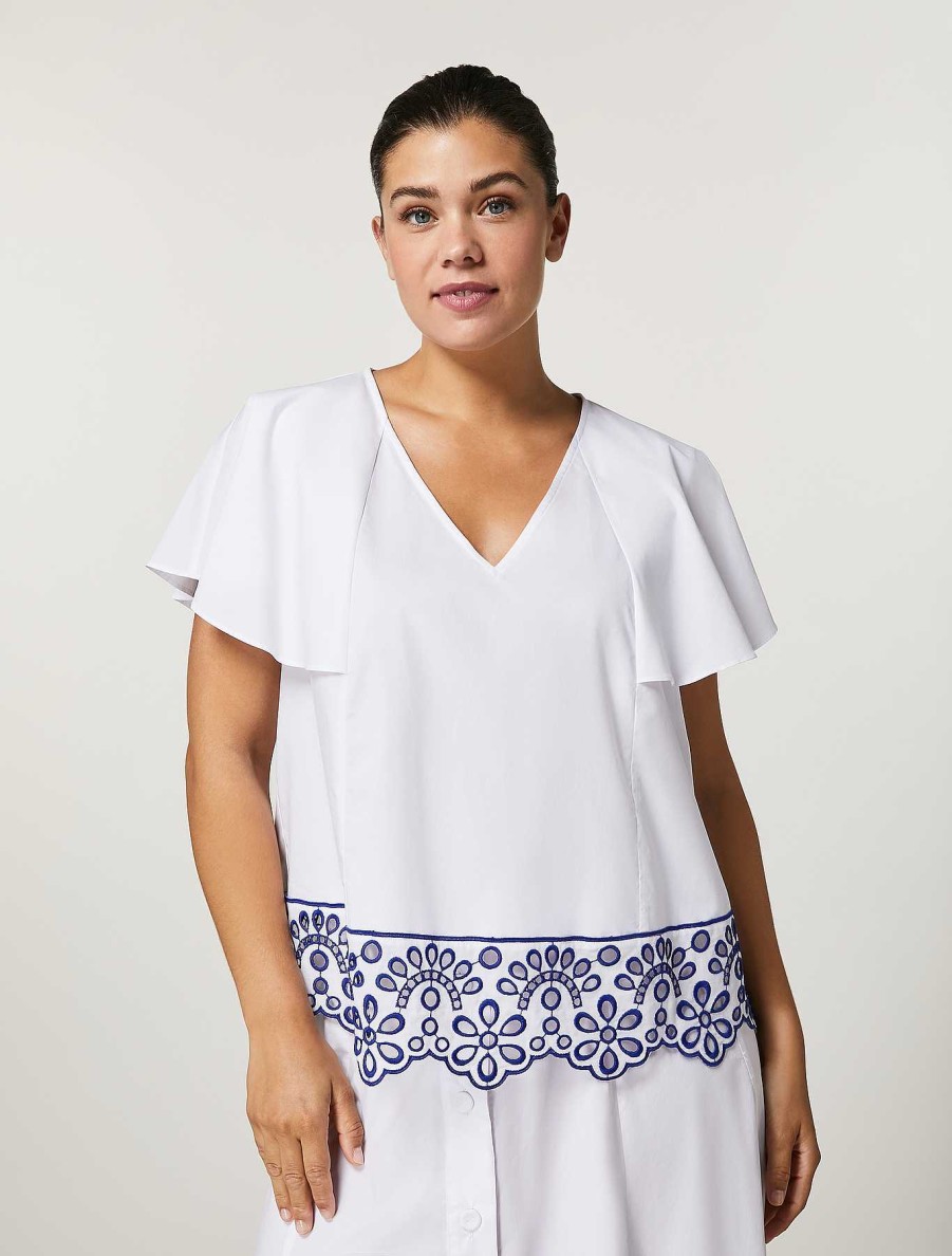 Blouses & Shirts | Marina Rinaldi Cotton Poplin Blouse