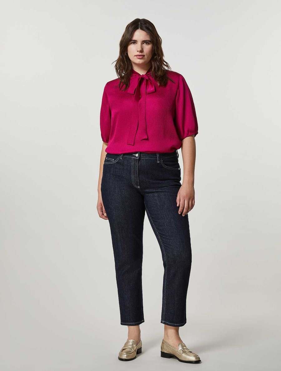 Trousers | Marina Rinaldi Cotton Denim Trousers