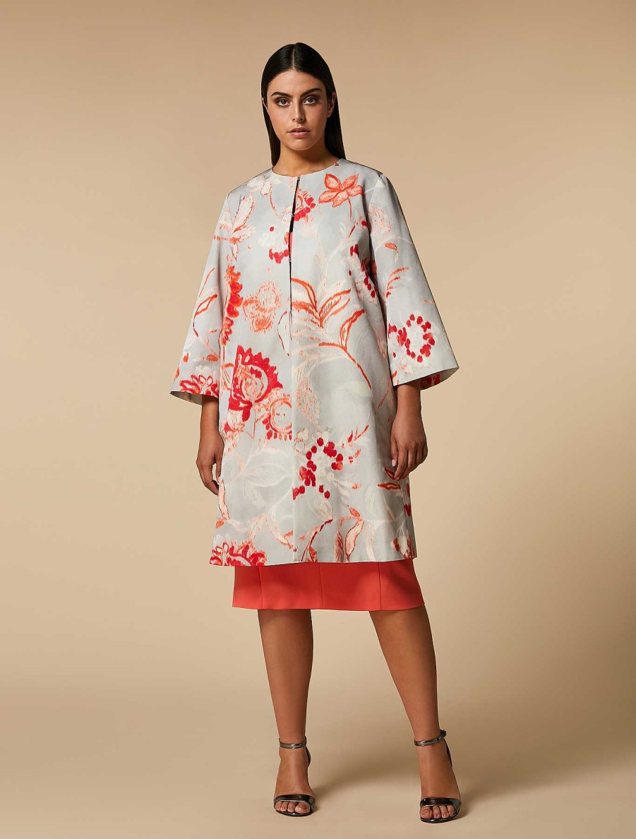 Coats & Trench Coats | Marina Rinaldi Printed Faille Duster Coat