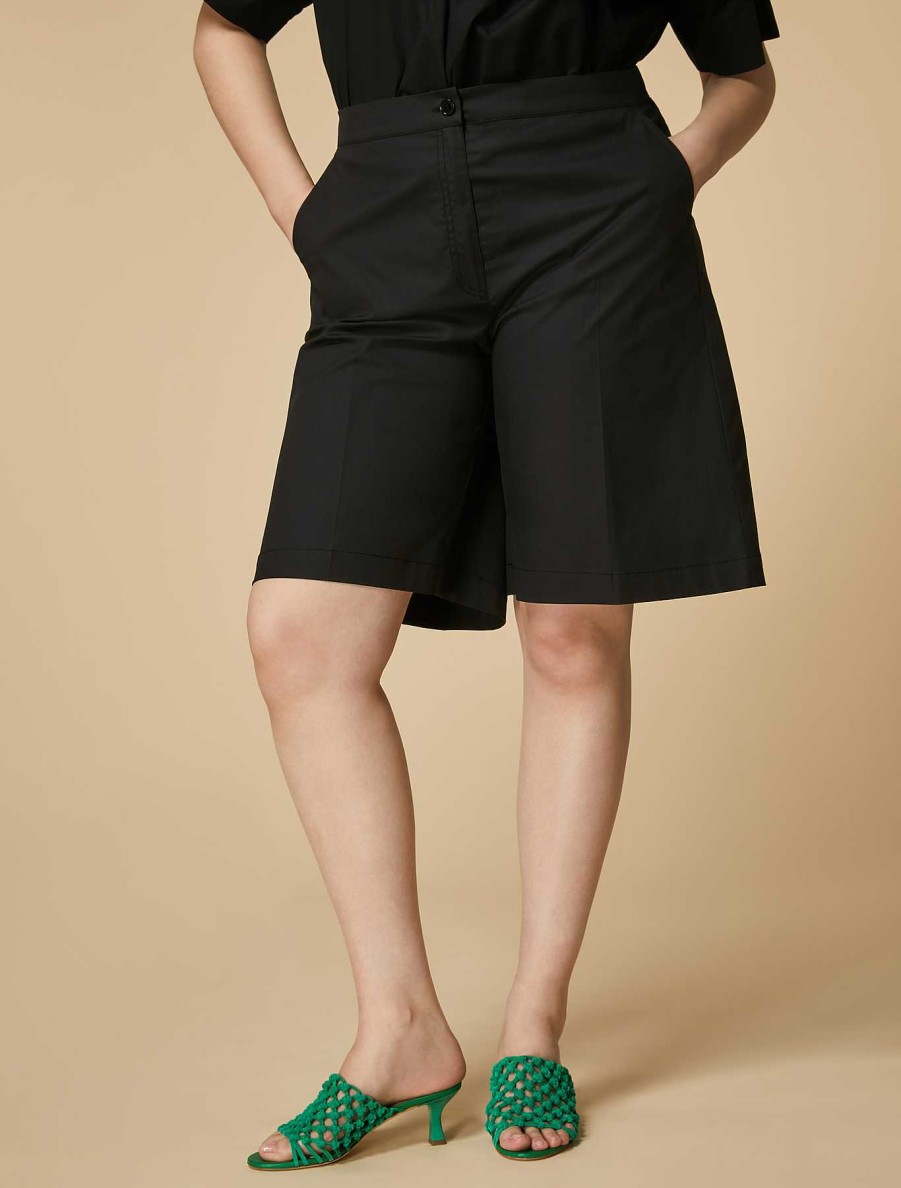 Trousers | Marina Rinaldi Stretch Cotton Bermuda Short