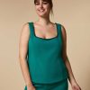 Tops & T-Shirts | Marina Rinaldi Rhinestone-Adorned Crepe Top