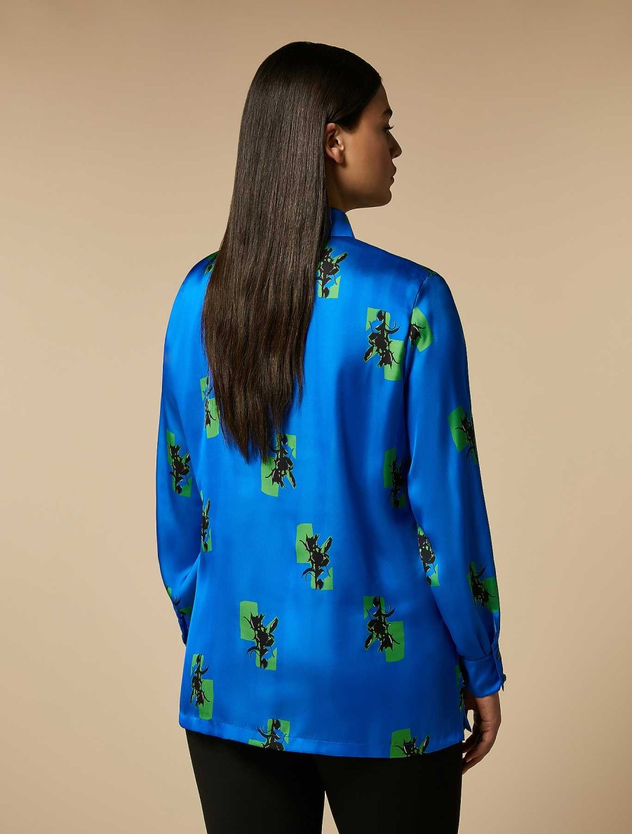 Blouses & Shirts | Marina Rinaldi Printed Satin Shirt