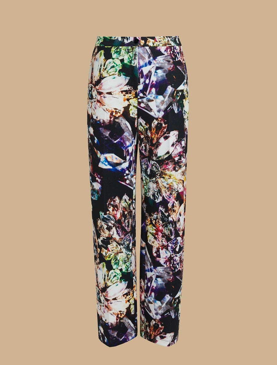 Trousers | Marina Rinaldi Printed Neoprene Trousers