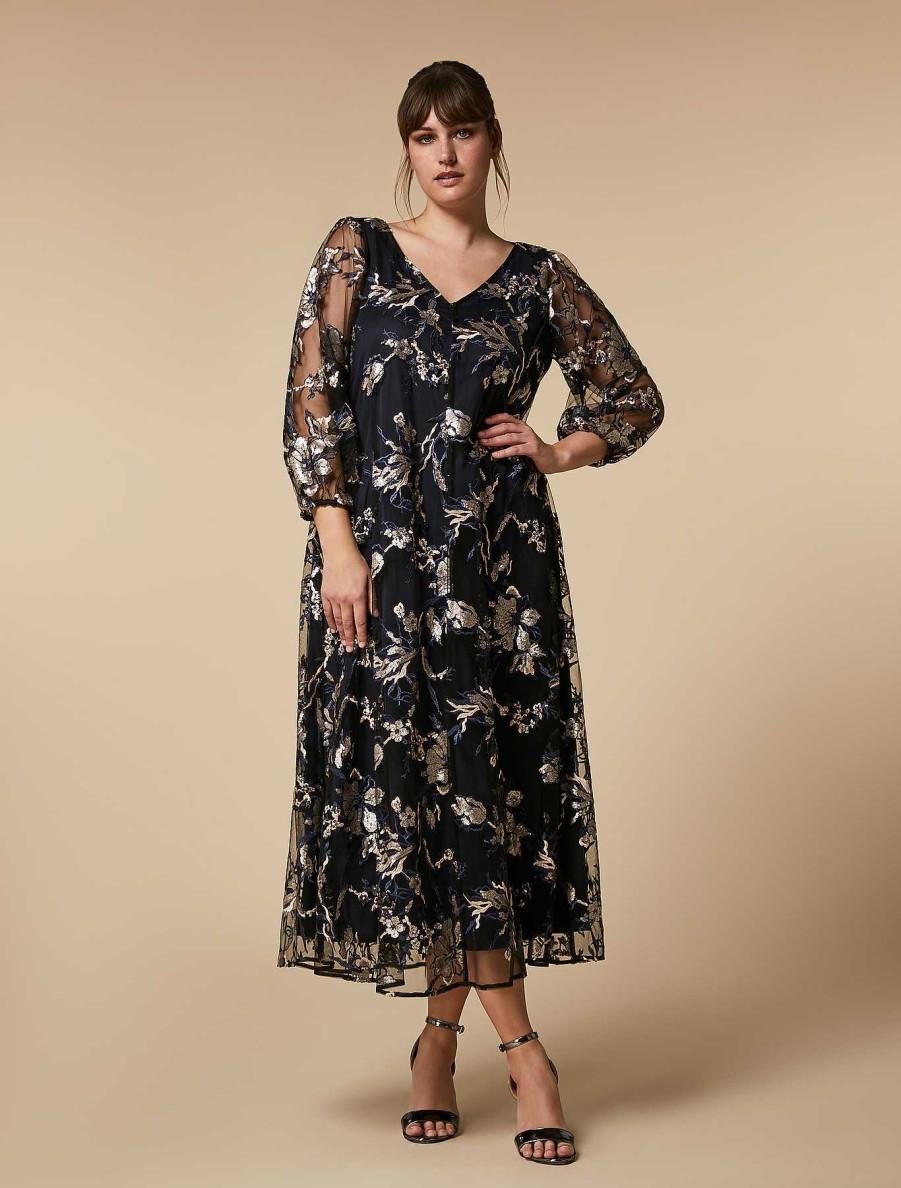 Formal Dresses | Marina Rinaldi Embroidered Tulle Dress