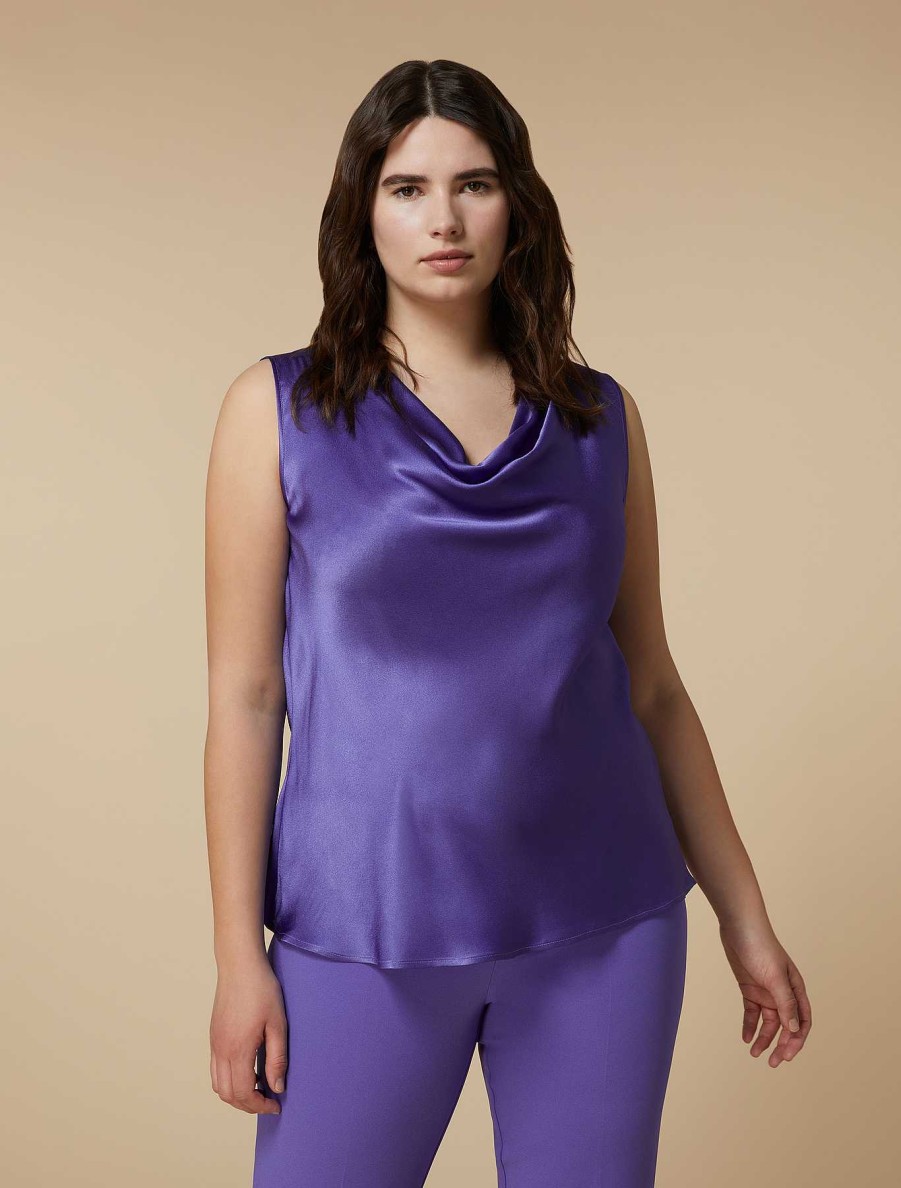 Blouses & Shirts | Marina Rinaldi Draped Satin Top