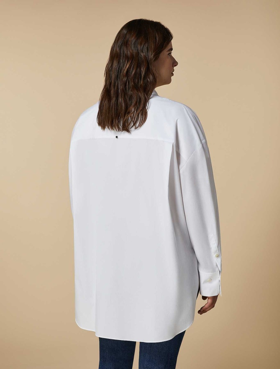 Blouses & Shirts | Marina Rinaldi Oversized Cotton Poplin Shirt