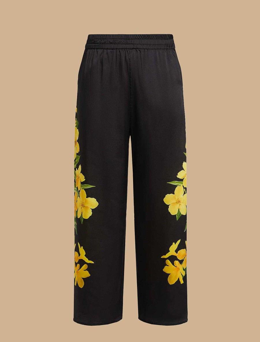 Trousers | Marina Rinaldi Wide-Leg Printed Trousers