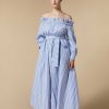 Dresses | Marina Rinaldi Striped Poplin Dress