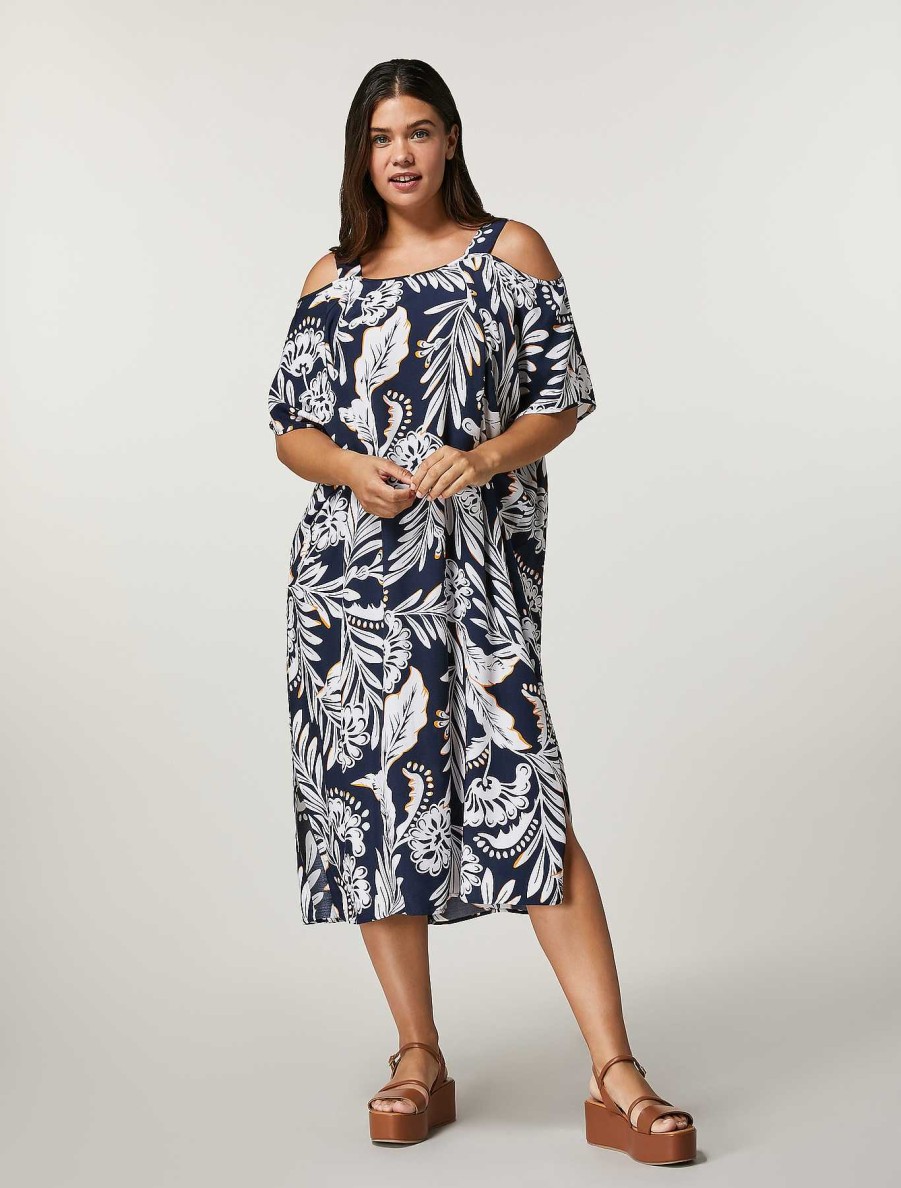 Dresses | Marina Rinaldi Printed Viscose Dress