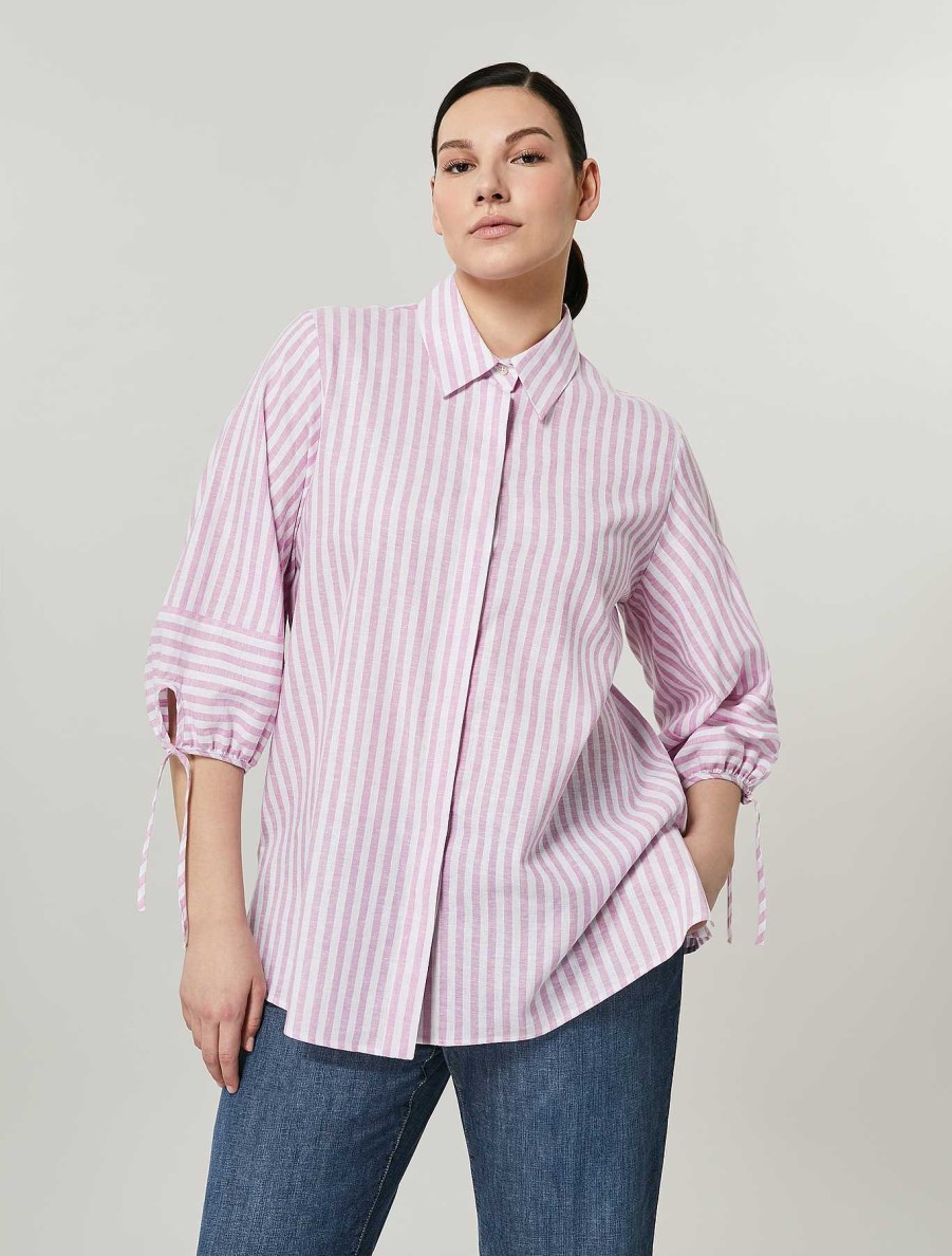 Blouses & Shirts | Marina Rinaldi Linen And Cotton Canvas Shirt