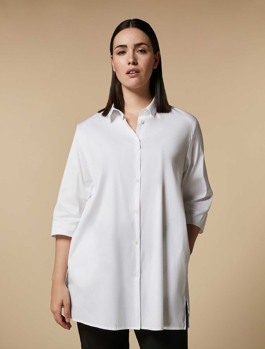 Blouses & Shirts | Marina Rinaldi Cotton-Blend Poplin Tunic