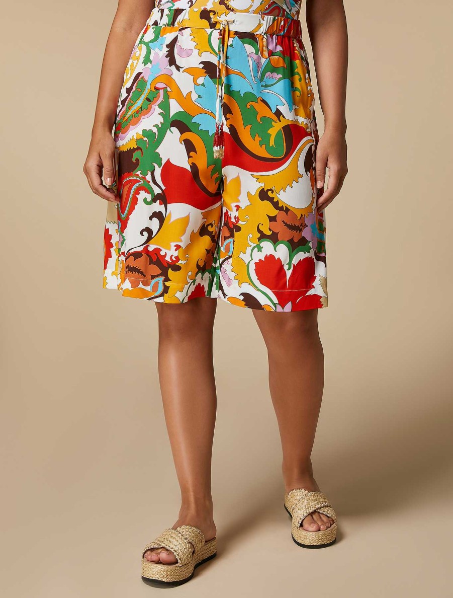 Trousers | Marina Rinaldi Bermuda Shorts In Viscose Canvas