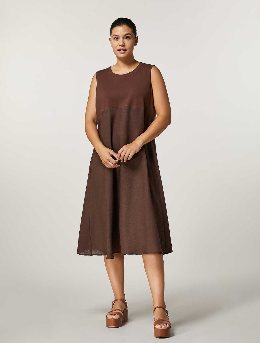 Dresses | Marina Rinaldi Cotton And Linen Jersey Dress