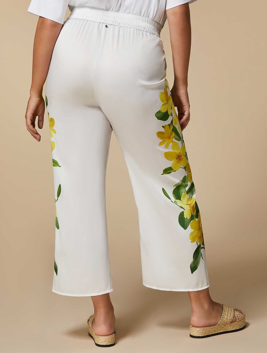 Trousers | Marina Rinaldi Wide-Leg Printed Trousers