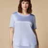 Tops & T-Shirts | Marina Rinaldi Jersey And Satin T-Shirt