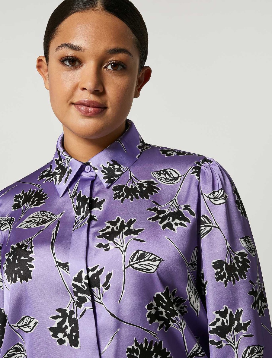 Blouses & Shirts | Marina Rinaldi Printed Satin Shirt