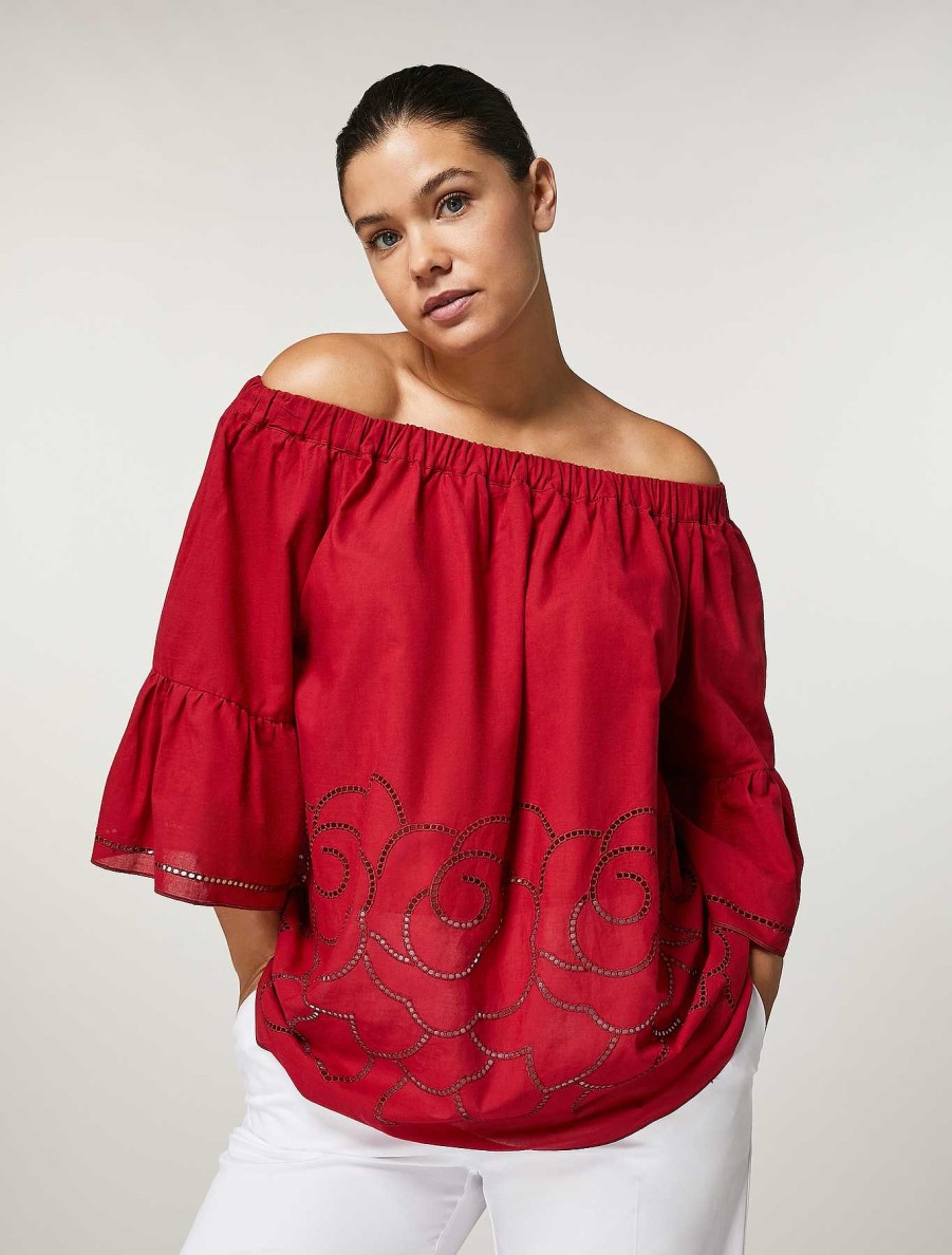 Blouses & Shirts | Marina Rinaldi Cotton Satin Blouse