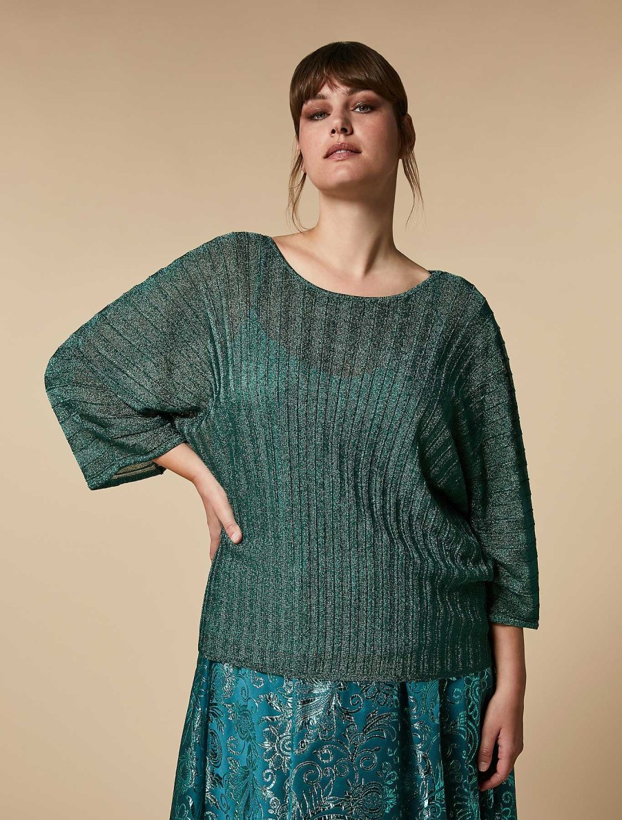 Knitwear | Marina Rinaldi Lurex Yarn Sweater