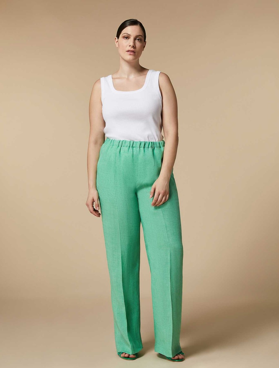 Trousers | Marina Rinaldi Lightweight Linen Trousers