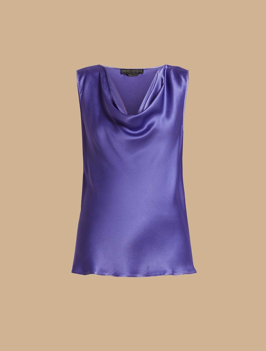 Blouses & Shirts | Marina Rinaldi Draped Satin Top