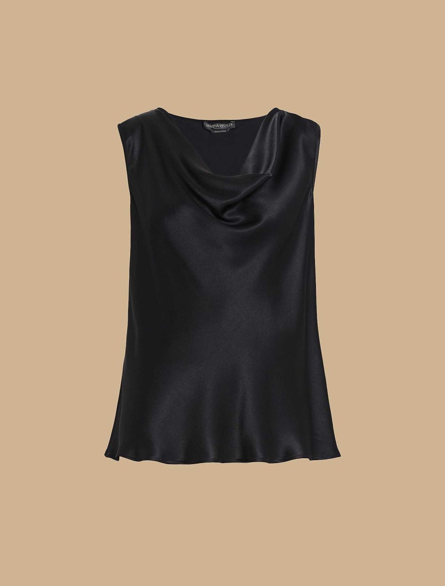 Blouses & Shirts | Marina Rinaldi Draped Satin Top