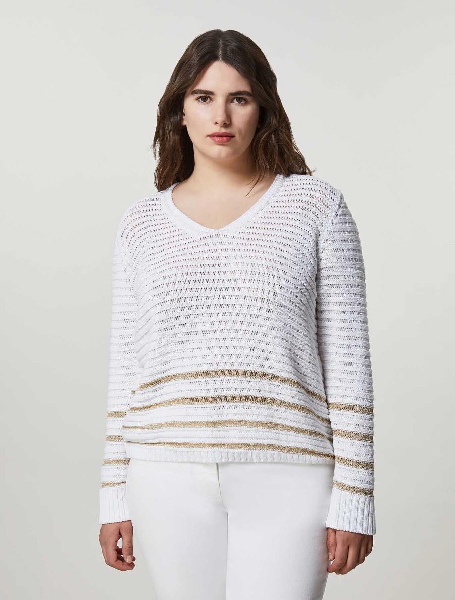 Knitwear | Marina Rinaldi Plain Fabric Sweater