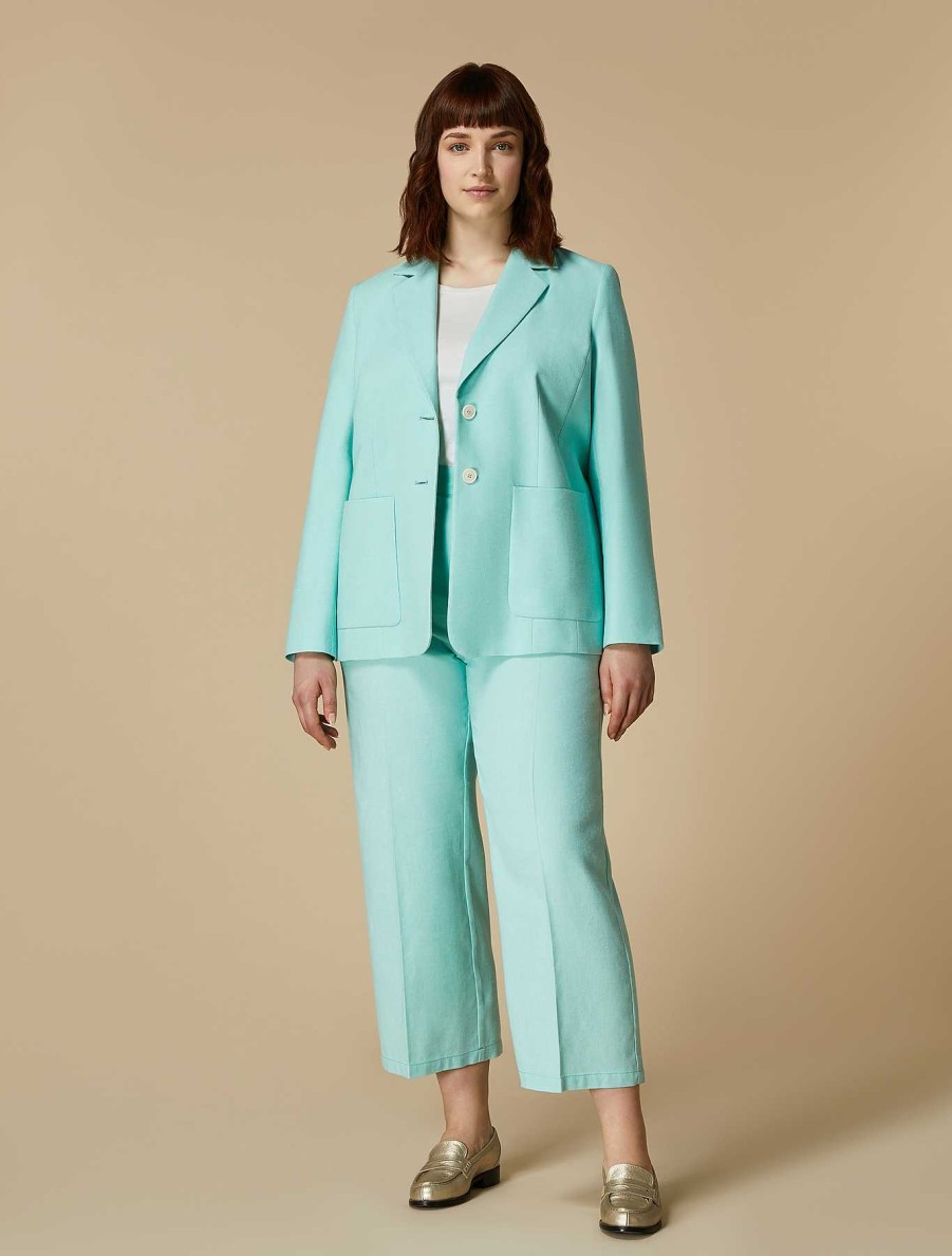 Trousers | Marina Rinaldi Denim-Look Trousers