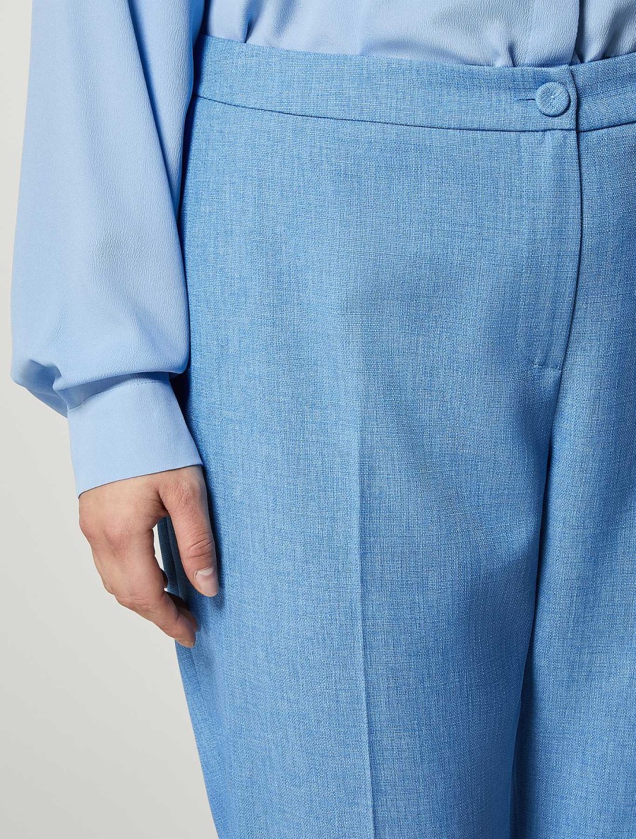 Trousers | Marina Rinaldi Basketweave-Look Slim Trousers