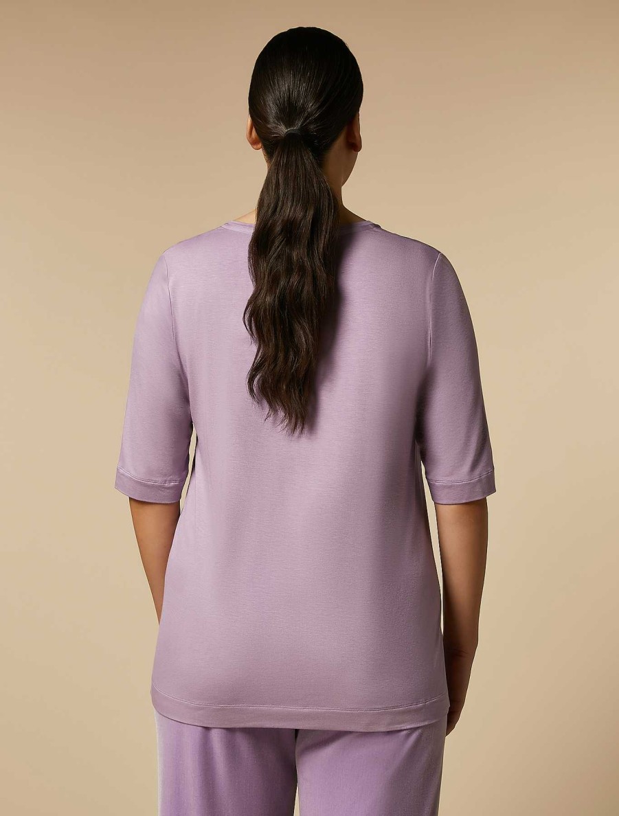 Tops & T-Shirts | Marina Rinaldi Silk And Jersey T-Shirt