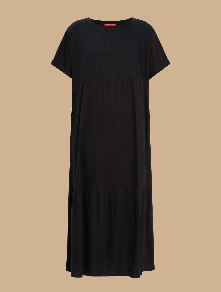 Dresses | Marina Rinaldi Jersey And Poplin Long Dress